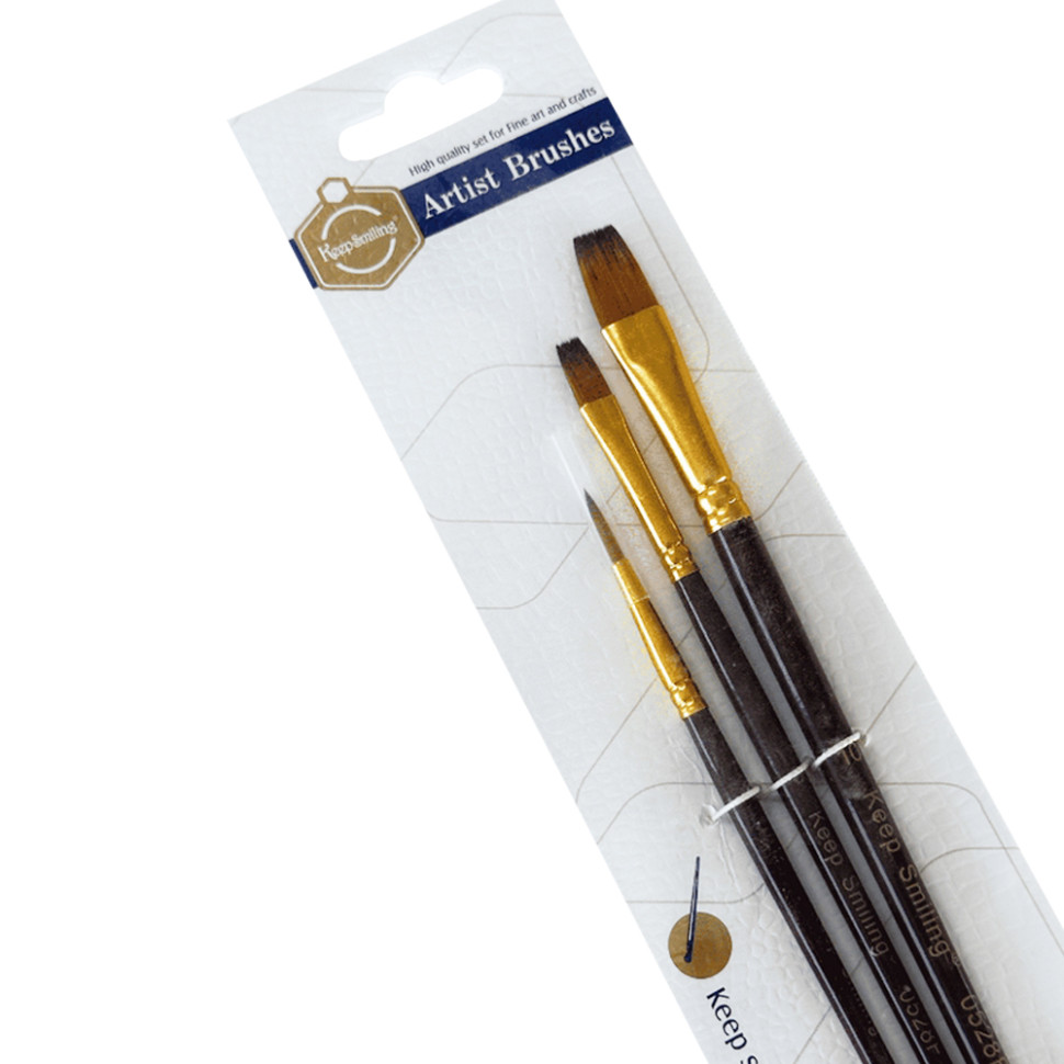 Набор профессиональных нейлоновых кисточек Brushme BR302, 3 штуки, синтетика