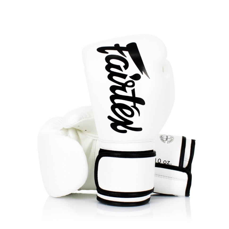 Боксерские перчатки BGV14 Fairtex BGV14_16oz_White 16 унций (бинты в комплекте)