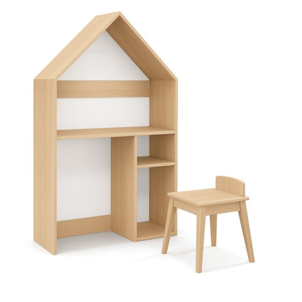 Детский письменный стол 2 в 1 TIA-SPORT sm-1477 в форме домика со стульчиком