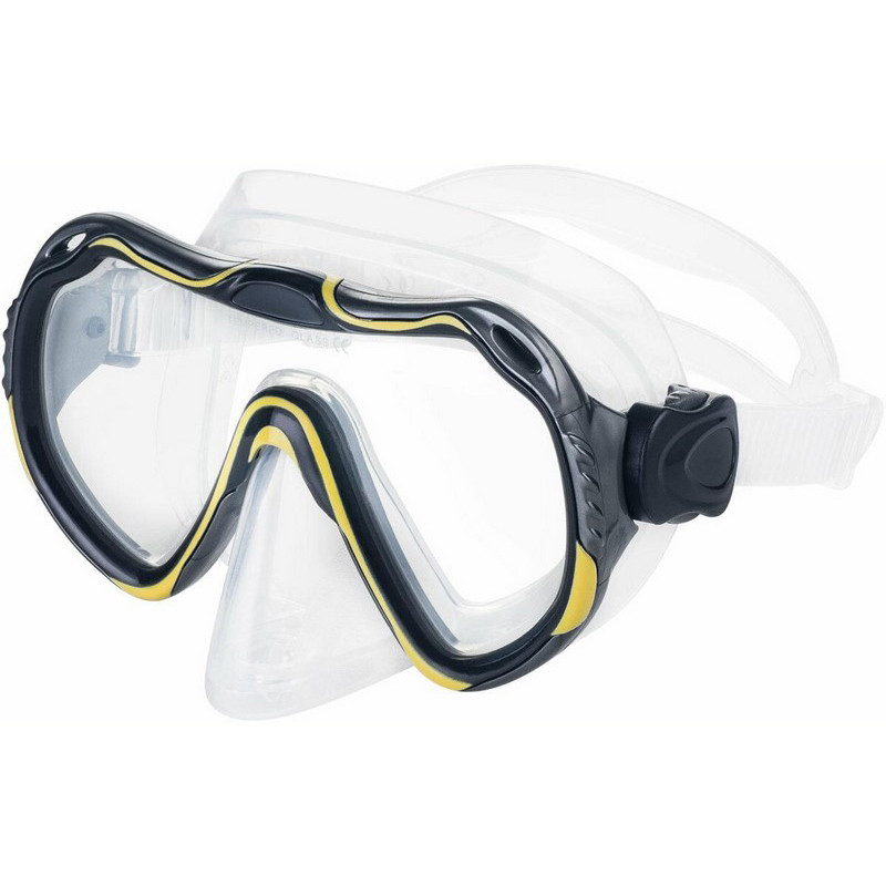 Маска для дайвинга JAVA 3100 Aqua Speed 225-18 желтый, черный, прозрачный 