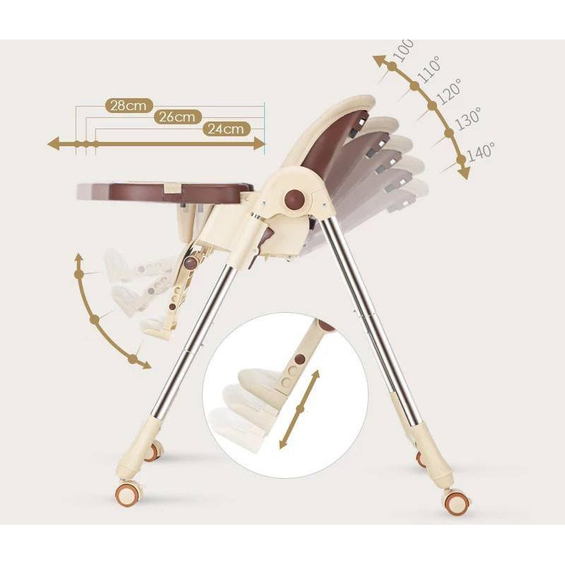 Дитячий стільчик-шезлонг для годування Bambi IBS-330-1 Бежевий 2в1