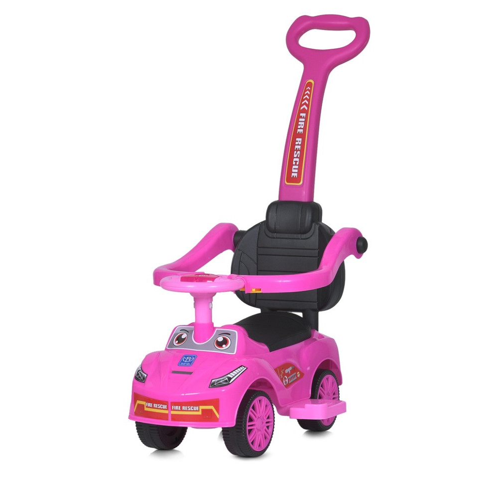 Детская каталка-толокар Bambi M 5763L-8 розовый, c родительской ручкой