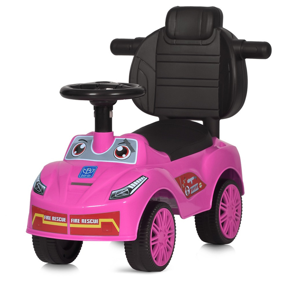 Детская каталка-толокар Bambi M 5763L-8 розовый, c родительской ручкой