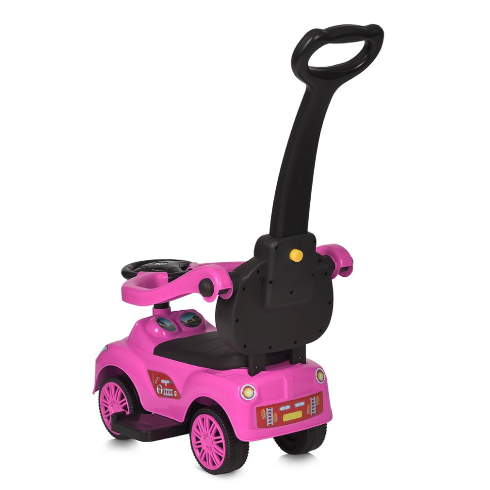 Детская каталка-толокар Bambi M 5763L-8 розовый, c родительской ручкой