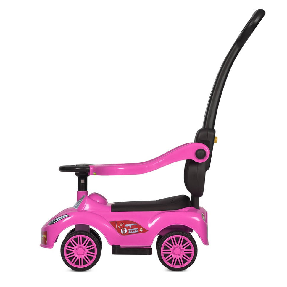 Детская каталка-толокар Bambi M 5763L-8 розовый, c родительской ручкой