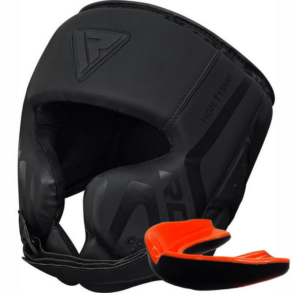 Боксерский шлем T15 Noir Cheek Protector Matte RDX Inc Limited HGR-T15MB-L, Black, L (капа в комплекте)