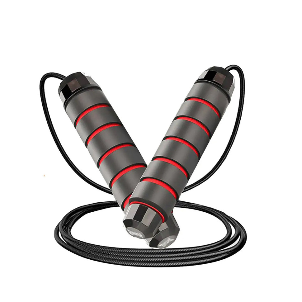Скакалка скоростная PowerPlay PP_4210_Black/Red, Черная
