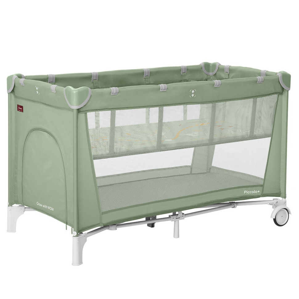 Детская кровать-манеж Piccolo+ Carrello CRL-18102 Mint Green, со вторым дном