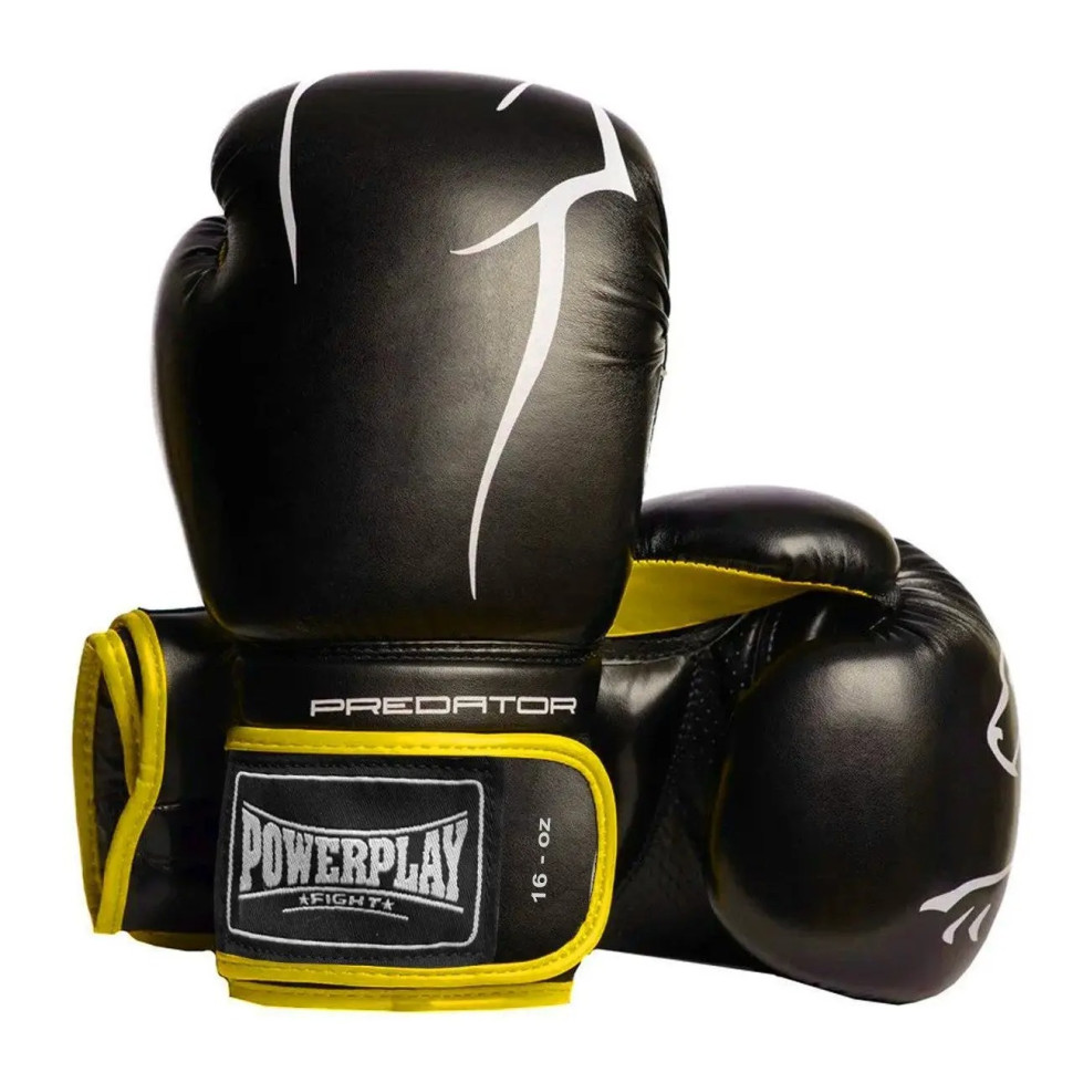 Боксерские перчатки Jagua PowerPlay PP_3018_16oz_Black/Yellow, Черно-Желтые 16 унций