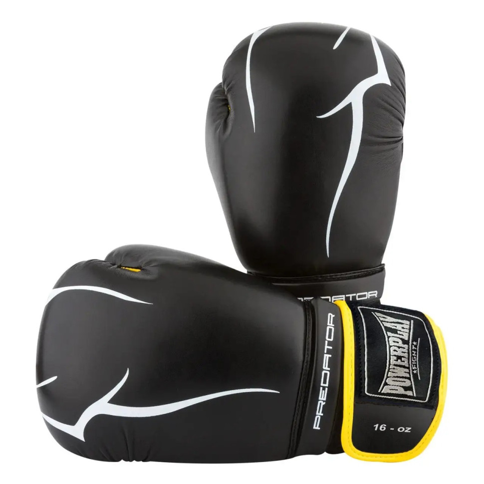 Боксерские перчатки Jagua PowerPlay PP_3018_16oz_Black/Yellow, Черно-Желтые 16 унций