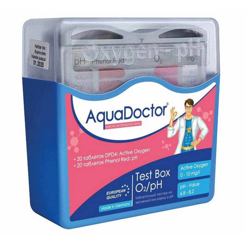 Таблетований тестер для басейну Test Box O2/pH AquaDoctor 23545AD
