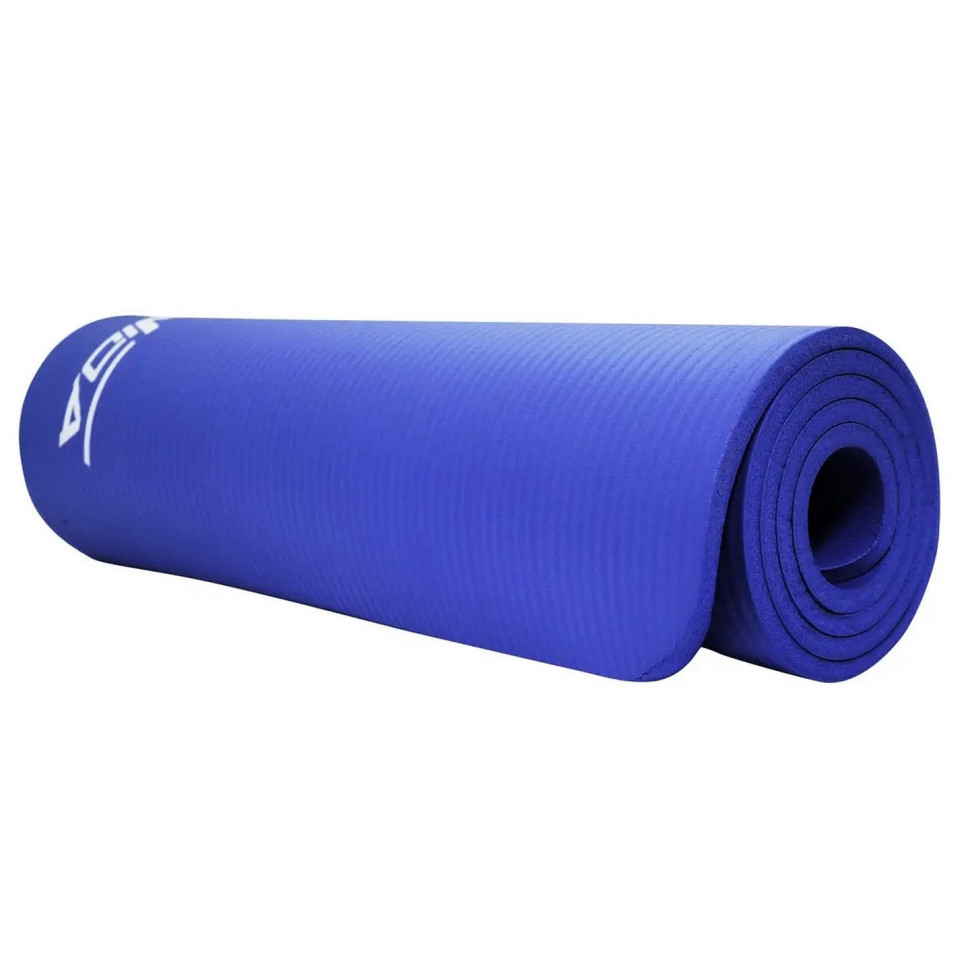 Килимок (мат) спортивний для йоги та фітнесу SportVida SV-HK0069 NBR 180 x 60 x 1 см, Blue