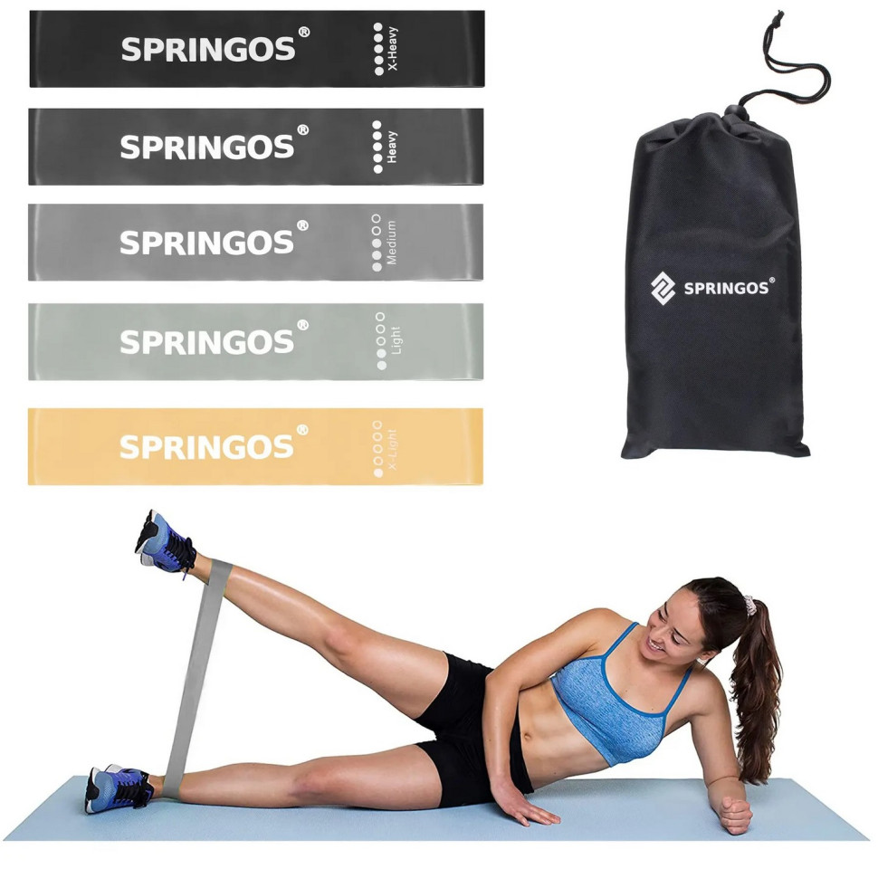 Резинки для фитнеса Mini Power Band Springos FA0132, 5 шт 1-25 кг