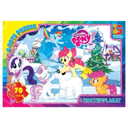 Детский пазл "My little Pony" G-Toys MLP034 постер, 70 элементов
