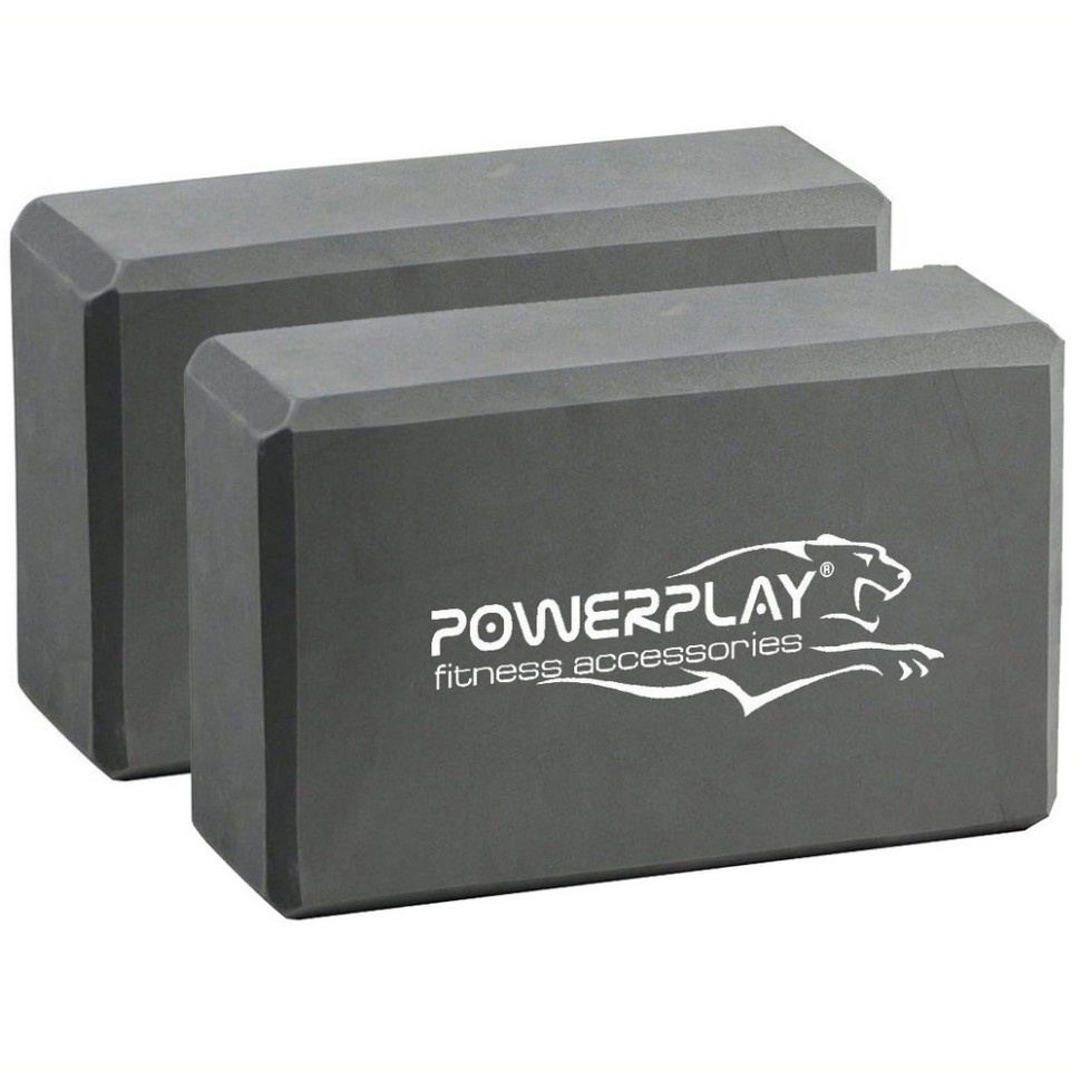 Блоки для йоги Yoga Brick PowerPlay PP_4006_Grey_2in, EVA, пара