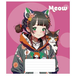 Зошит загальний "Kawaii" Школярик 048-3302L-4  у лінію, 48 аркушів