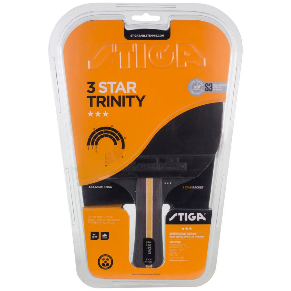 Ракетка для настільного тенісу Trinity 3 Star FL Stiga 931154 (1213-3616-01)
