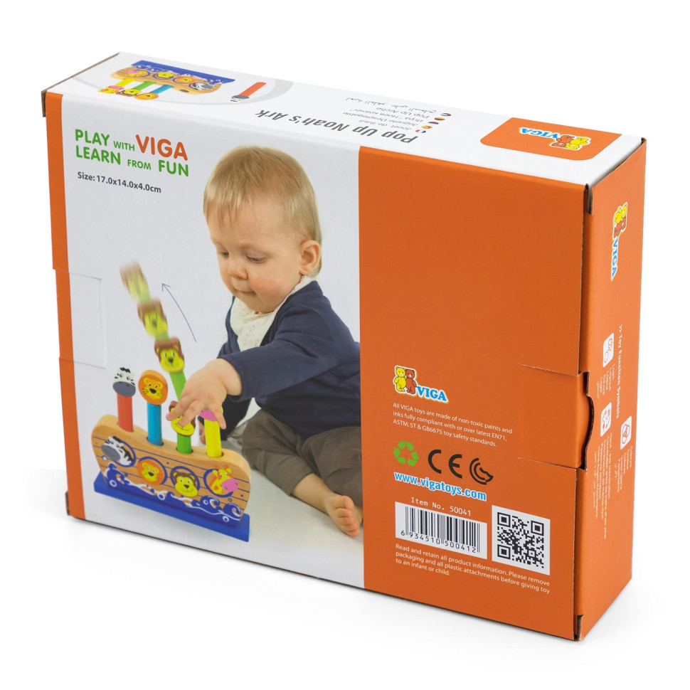Дерев'яний сортер Веселий ковчег Viga Toys 50041 дикі тварини