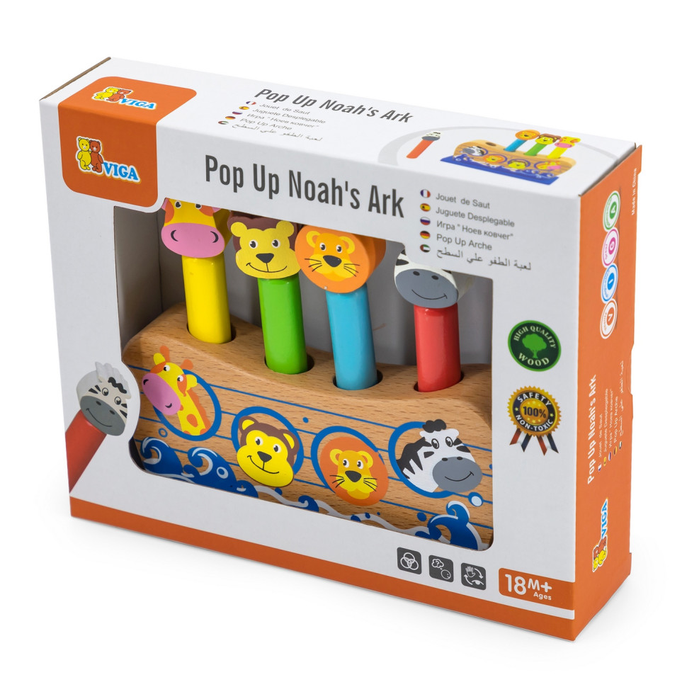 Дерев'яний сортер Веселий ковчег Viga Toys 50041 дикі тварини
