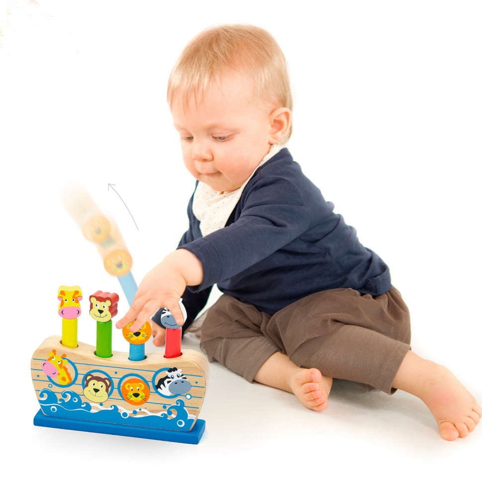 Дерев'яний сортер Веселий ковчег Viga Toys 50041 дикі тварини