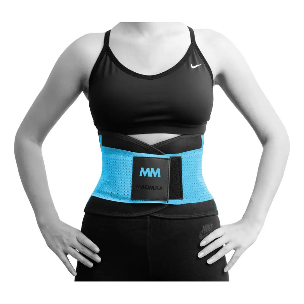 Пояс компрессионный Slimming belt MadMax MFA-277-TRQ_M Black/turquoise M