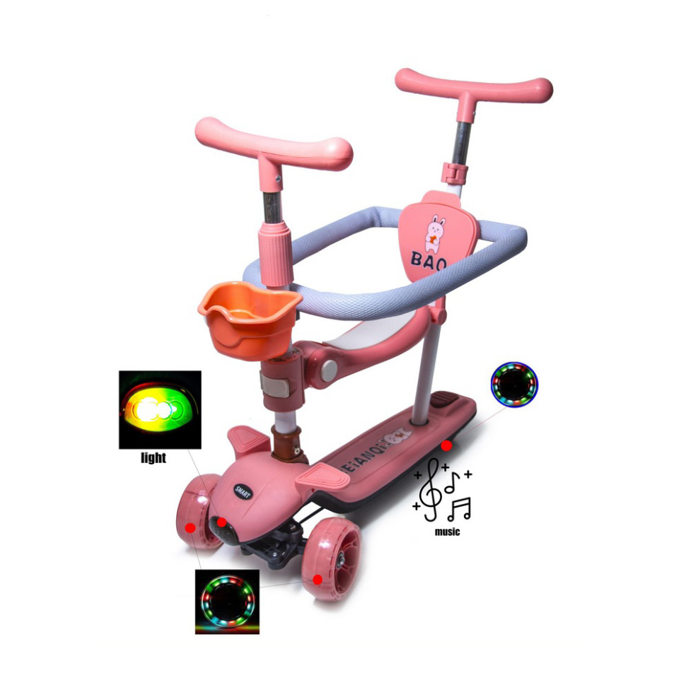 Самокат детский 3-х колесный 5 в 1 Baq Bambi 148157898 до 25 кг