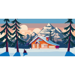 Картина за номерами "Будиночок у горах" Art Craft 11027-AC 40х80 см