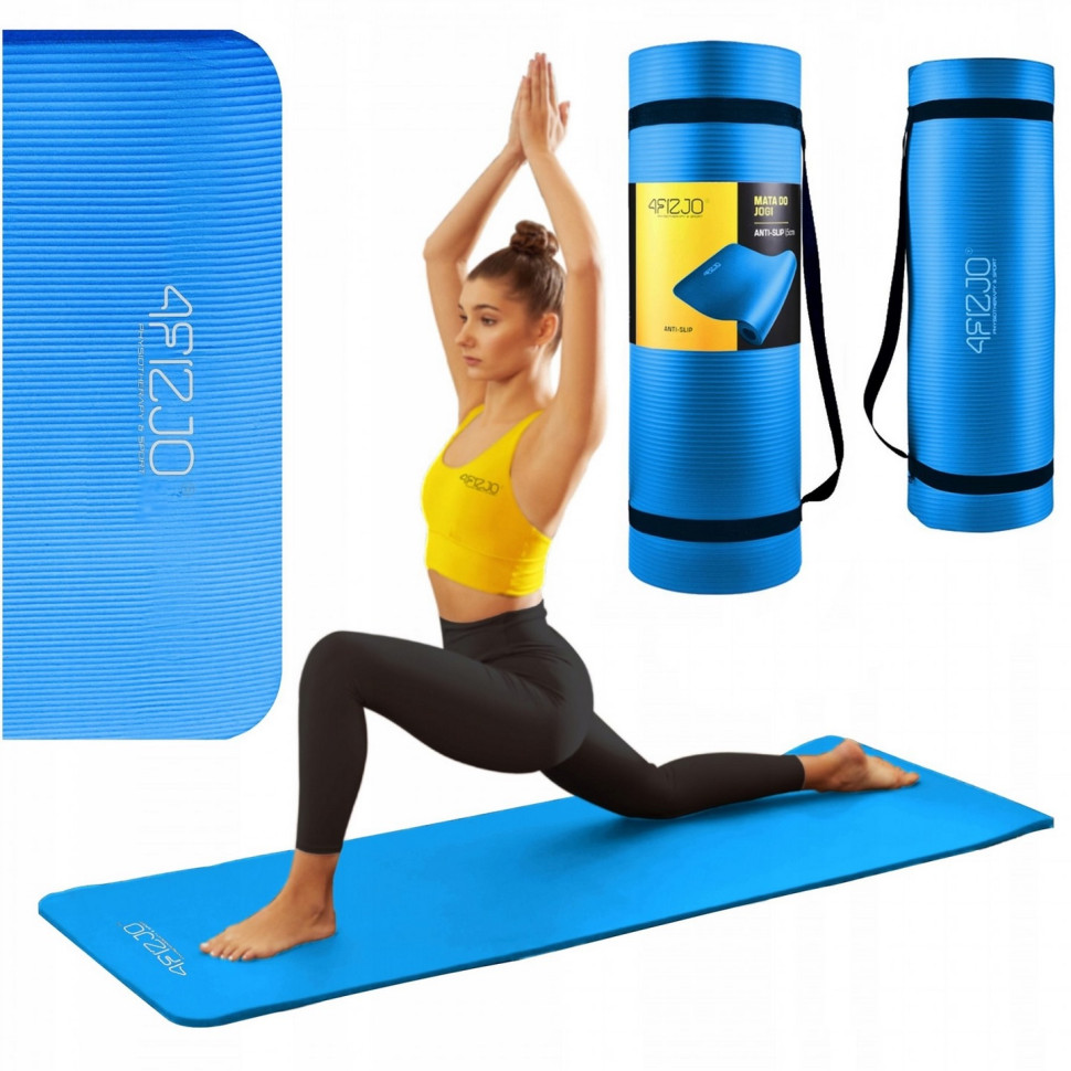 Коврик для йоги и фитнеса 4FIZJO 4FJ0014 NBR 180 x 60 x 1 см, Blue