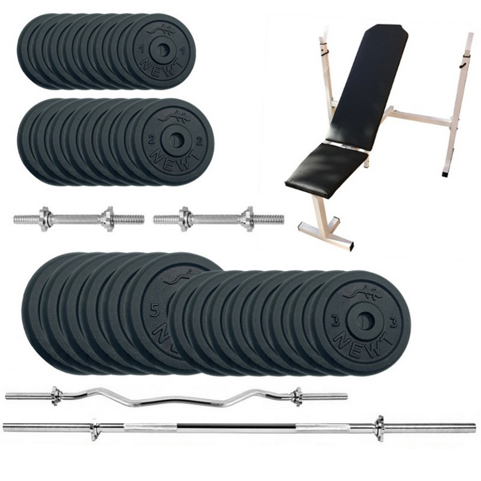 Лава для жиму з набором штанг та гантелей Gym Set-SKHW Home Newt NE-M-SKHW-SET-89, 94 кг