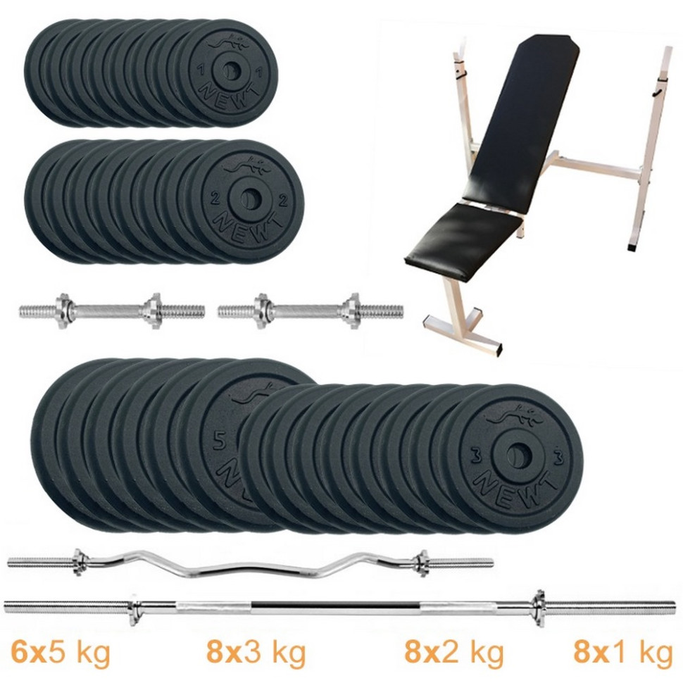 Лава для жиму з набором штанг та гантелей Gym Set-SKHW Home Newt NE-M-SKHW-SET-89, 94 кг