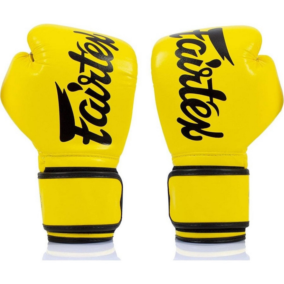 Боксерские перчатки BGV14 Fairtex BGV14_10oz_Yellow 10 унций (бинты в комплекте)