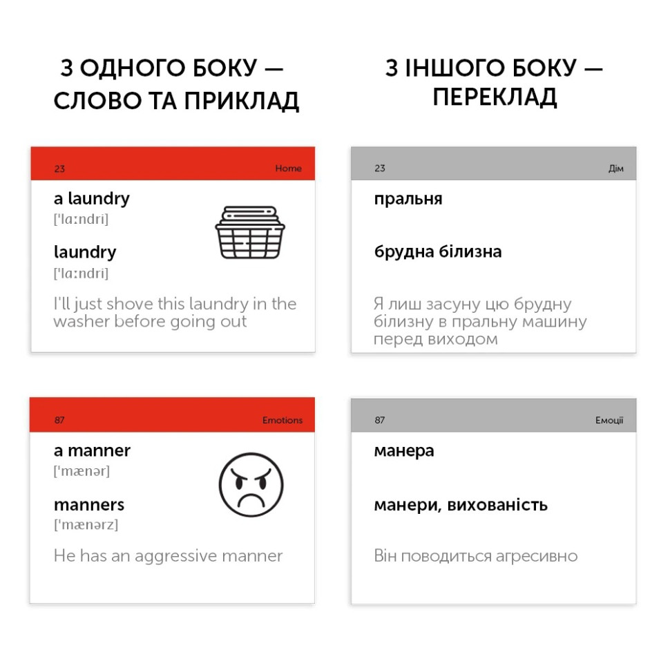 Карточки для изучения английского языка B2.1–UPPER-INTERMEDIATE English Student 39122608 англ-укр 500 карточек
