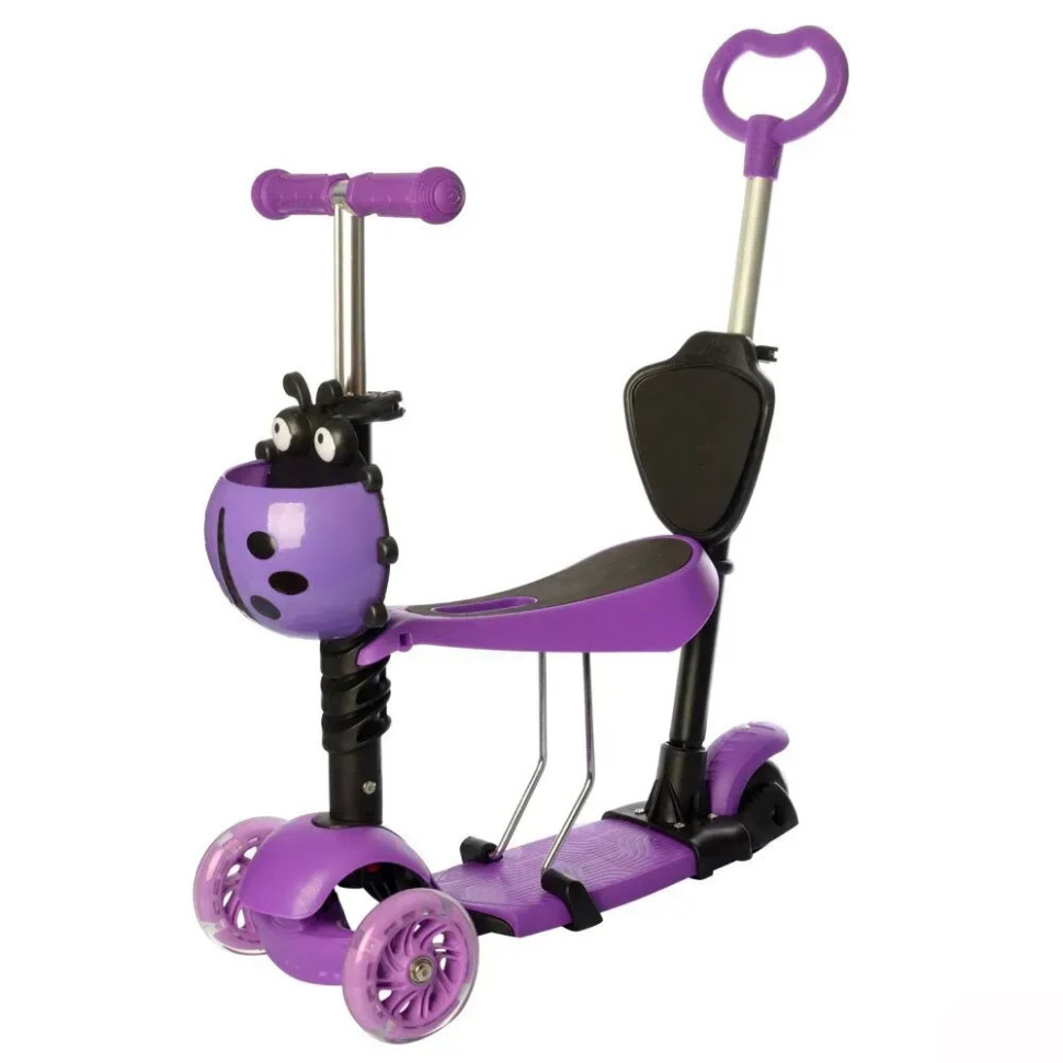 Самокат дитячий 3-х колісний Bambi SC20139(Violet) з батьківською ручкою