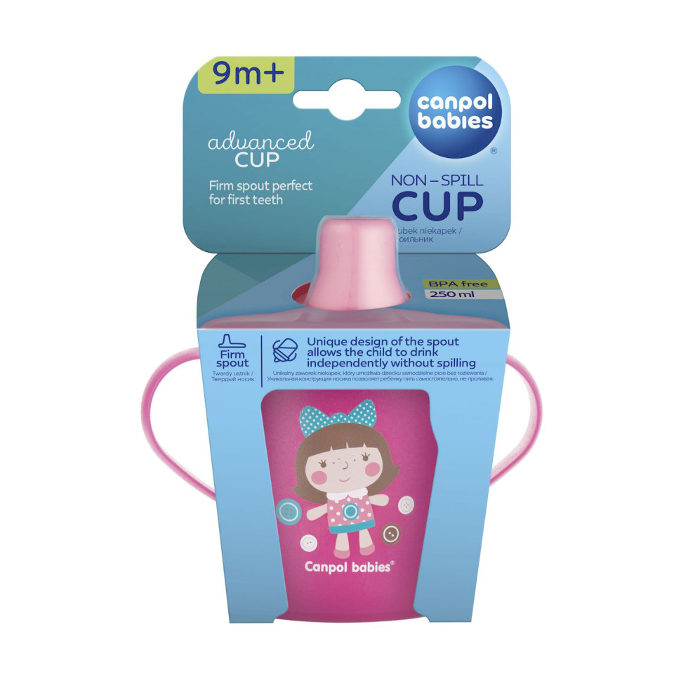 Дитяча кружка непроливайка Canpol babies 31/200_pin рожевий, 250 мл