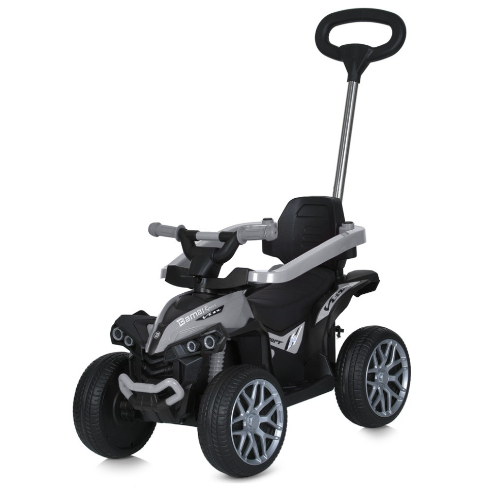 Дитяча каталка-толокар Bambi Racer M 5782EL-11 сірий, з батьківською ручкою