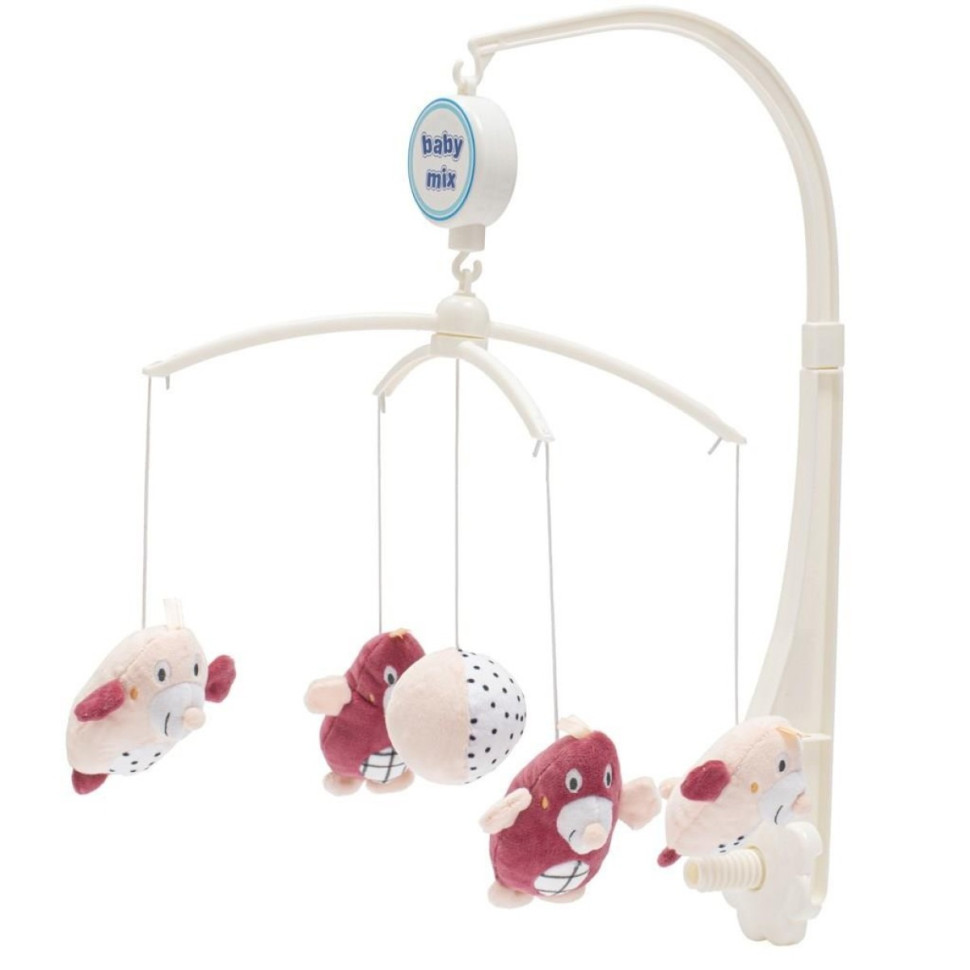 Мобіль механічний Кротики Baby Mix 53094BM, рожеві 