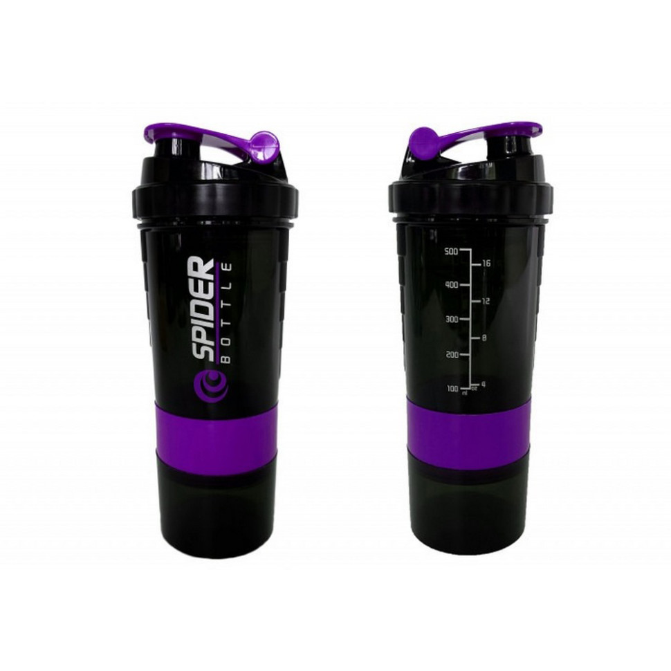 Шейкер спортивный Spider EasyFit EF-7200-V 0,5 л, Черно-фиолетовый