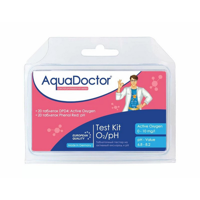 Таблетований тестер для басейну Test Kit O2/pH AquaDoctor 23543AD