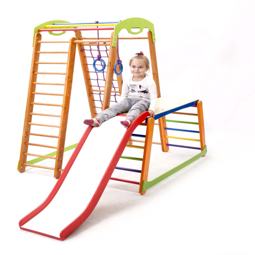 Дитячий спортивний куточок SportBaby Крихітка - 2 Plus 1-1 з гіркою та кільцями