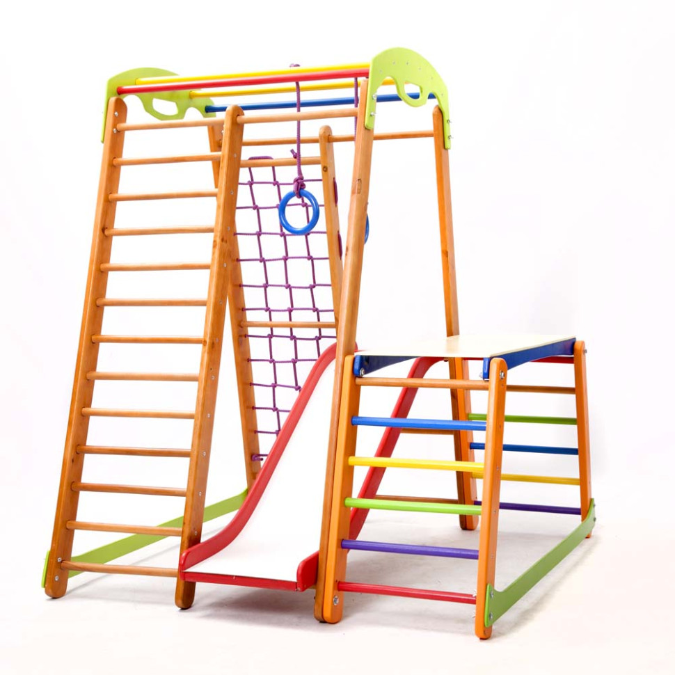 Дитячий спортивний куточок SportBaby Крихітка - 2 Plus 1-1 з гіркою та кільцями