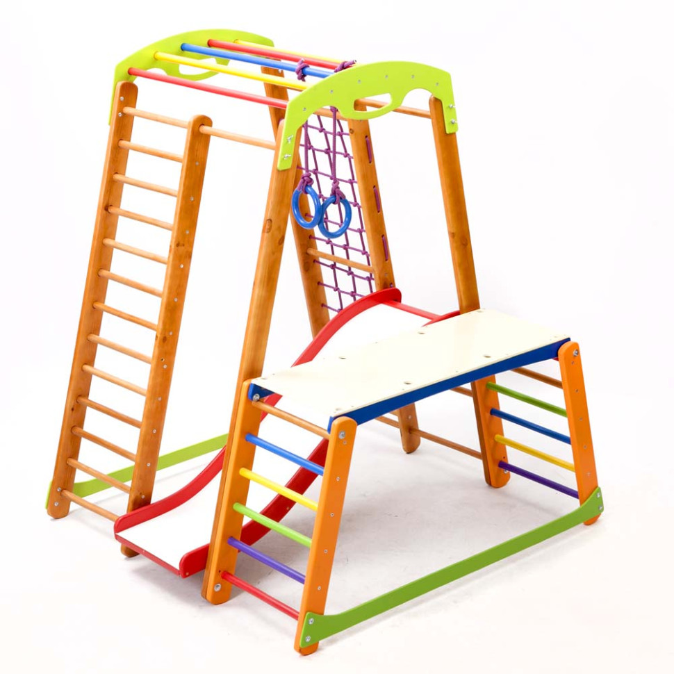 Дитячий спортивний куточок SportBaby Крихітка - 2 Plus 1-1 з гіркою та кільцями