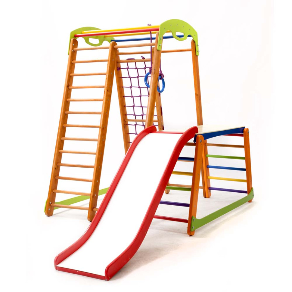 Дитячий спортивний куточок SportBaby Крихітка - 2 Plus 1-1 з гіркою та кільцями