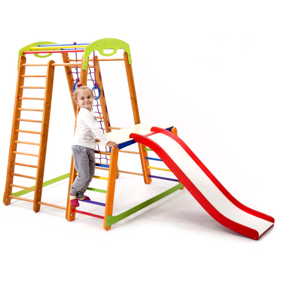 Дитячий спортивний куточок SportBaby Крихітка - 2 Plus 1-1 з гіркою та кільцями