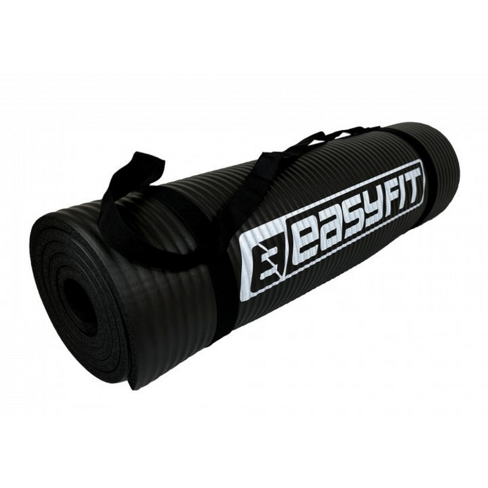 Килимок для фітнесу та йоги EasyFit EF-1919-B, NBR 10 мм, Чорний