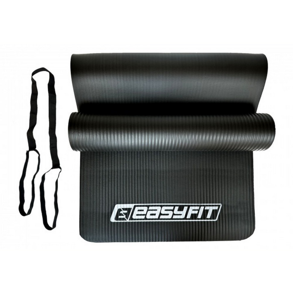 Килимок для фітнесу та йоги EasyFit EF-1919-B, NBR 10 мм, Чорний