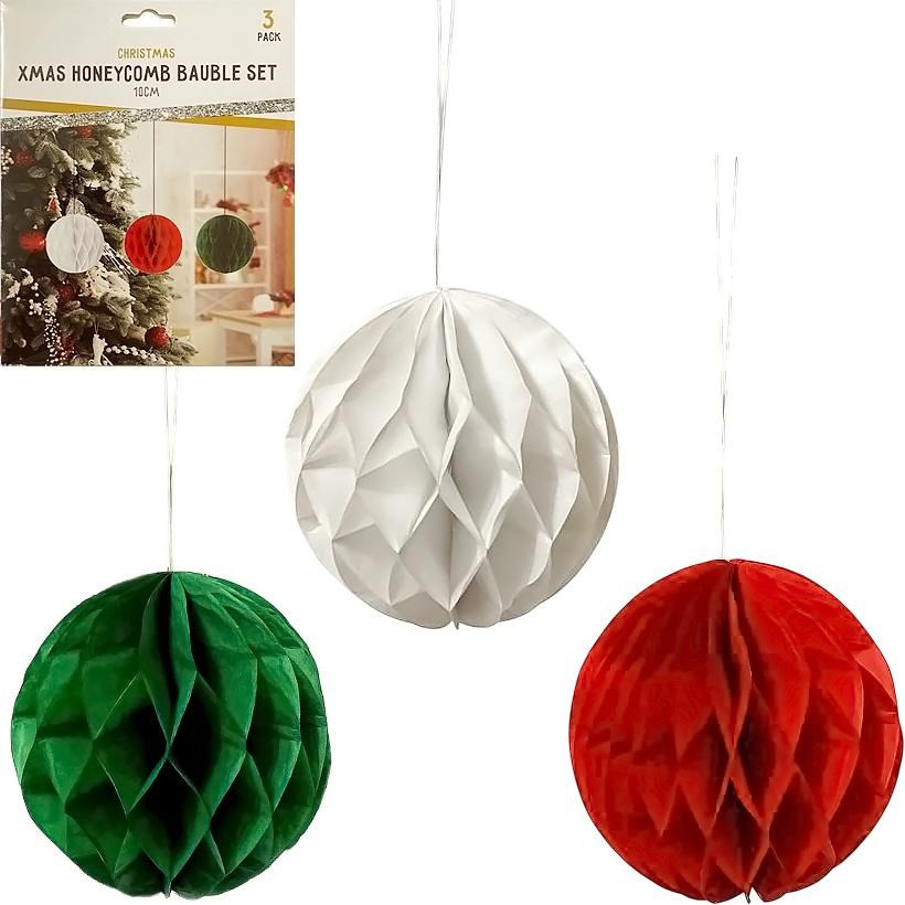 Набір підвісних паперових новорічних прикрас