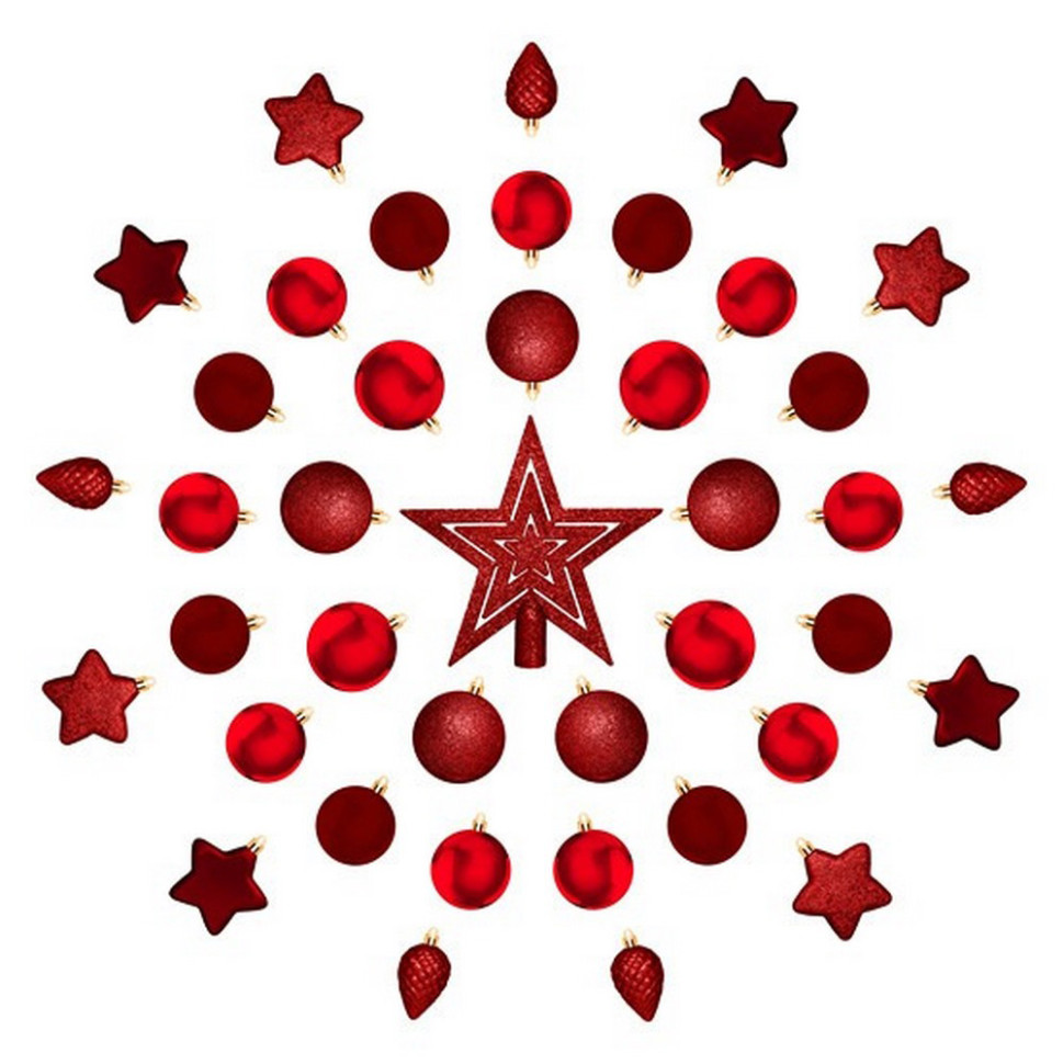 Комплект елочных шаров и украшений House of Seasons 8718861796735, 40 шт, цвет красный
