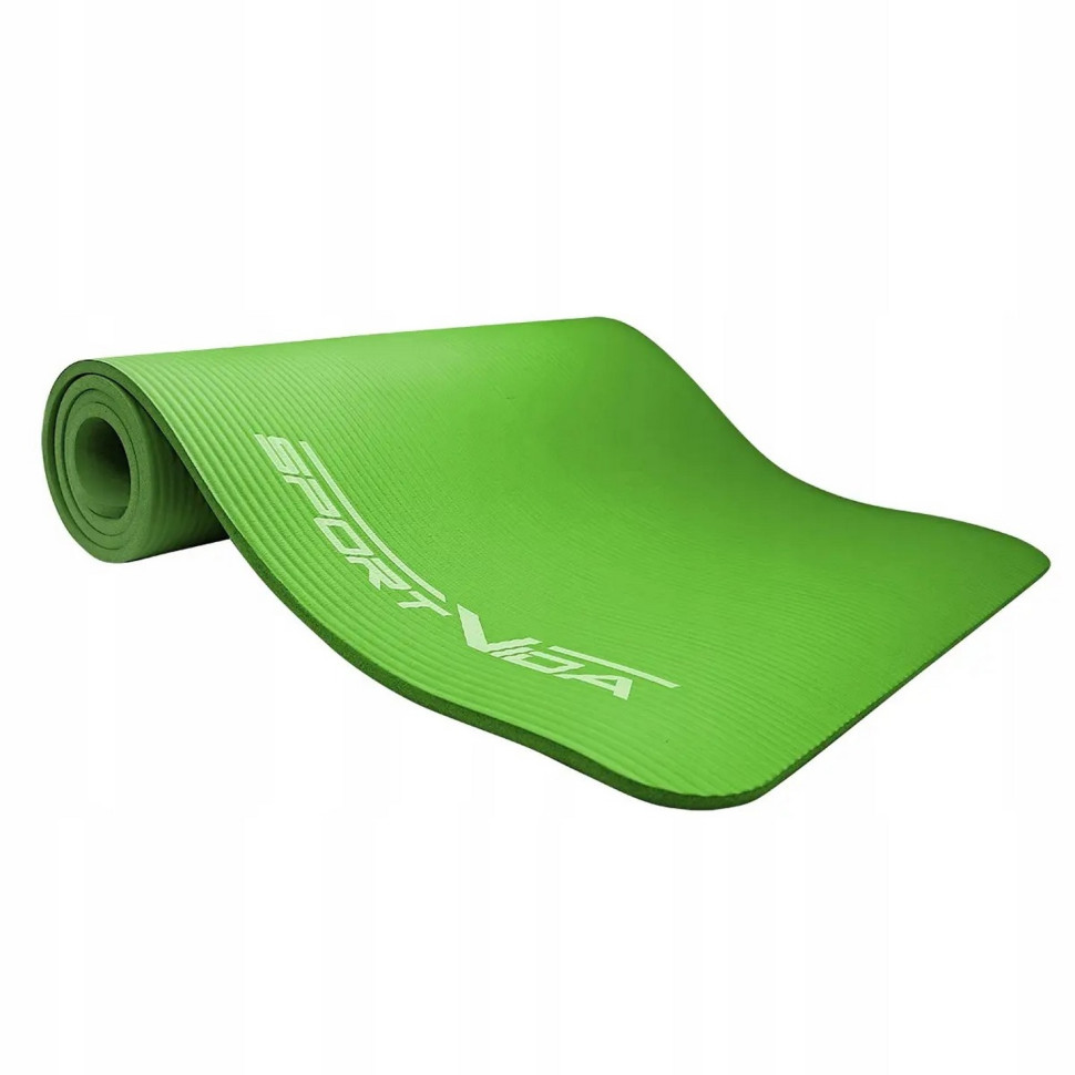 Коврик (мат) спортивный для йоги и фитнеса SportVida SV-HK0248 NBR 180 x 60 x 1 см, Green