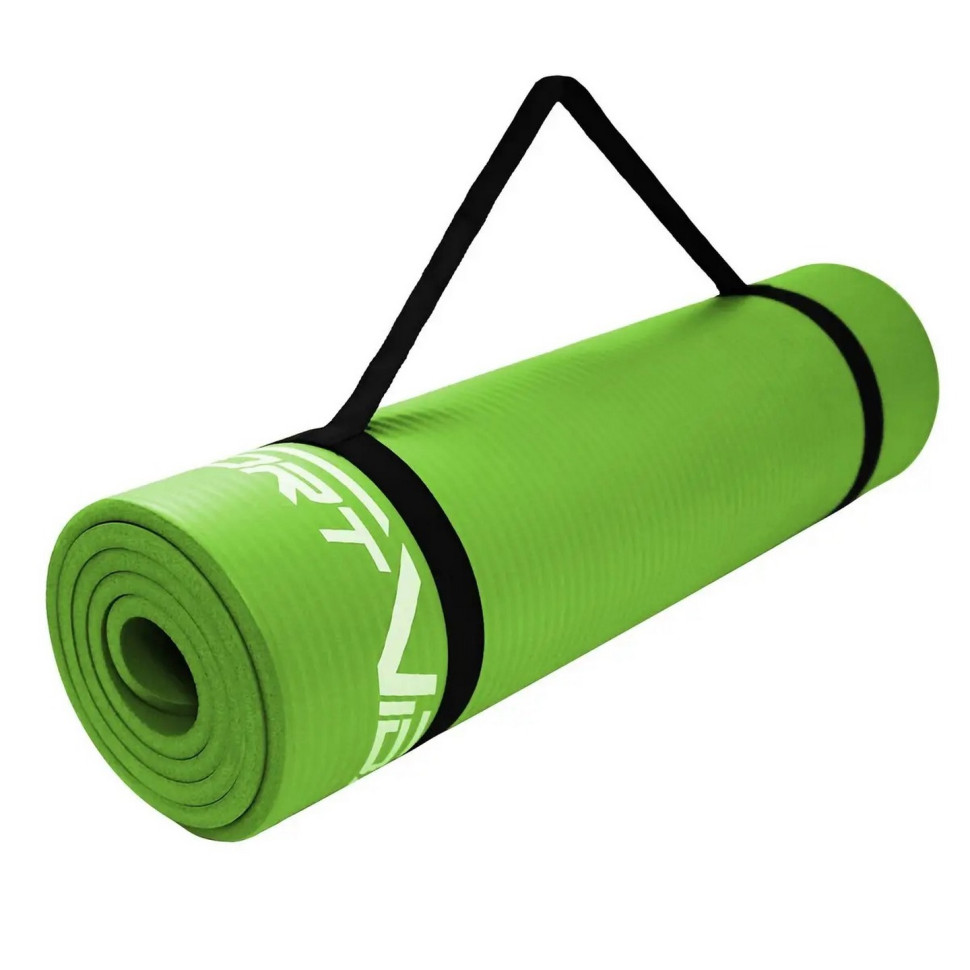 Коврик (мат) спортивный для йоги и фитнеса SportVida SV-HK0248 NBR 180 x 60 x 1 см, Green