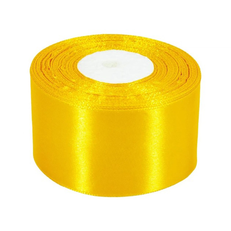 Атласная лента для рукоделия Bambi АБ-504, 5 см x 23 м, Желтый